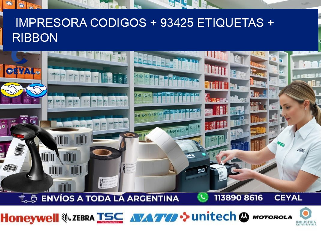 impresora codigos + 93425 etiquetas + ribbon