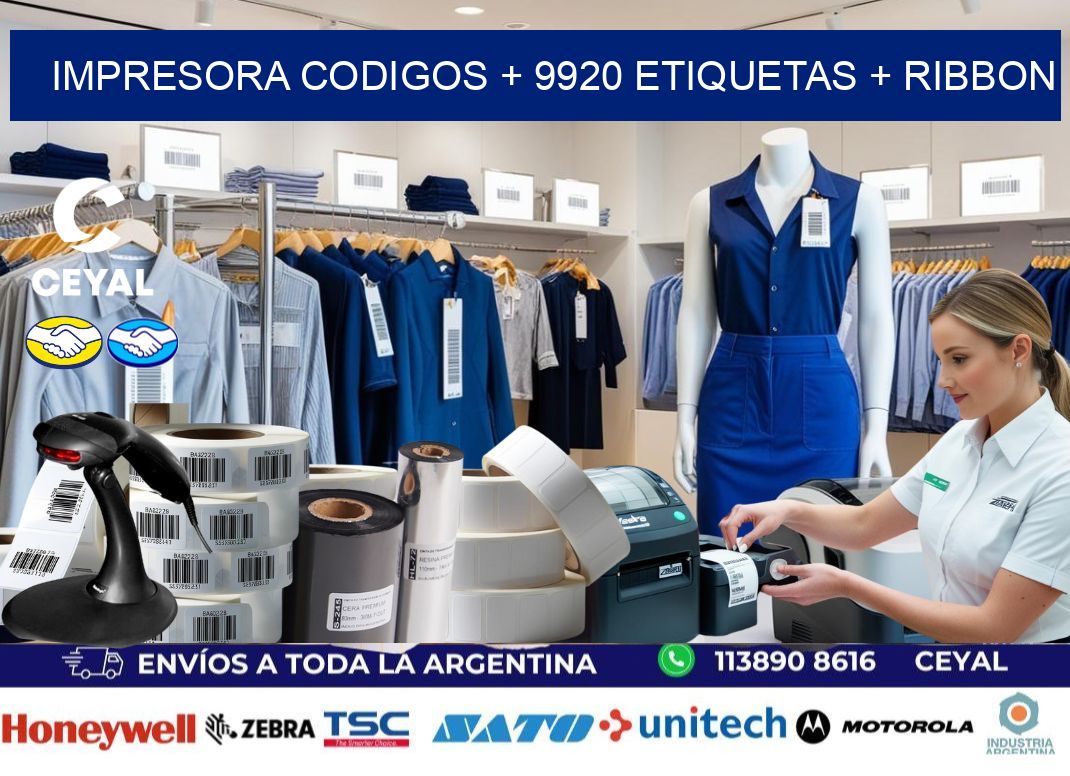 impresora codigos + 9920 etiquetas + ribbon