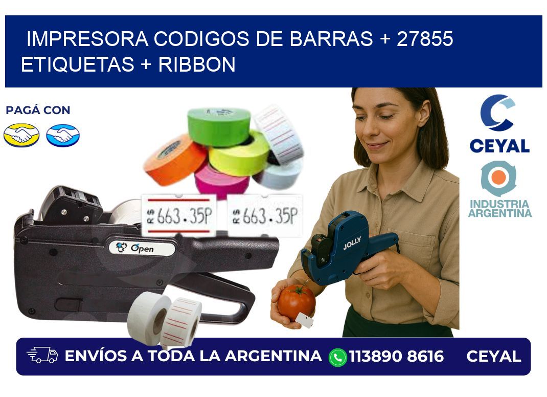 impresora codigos de barras + 27855 etiquetas + ribbon