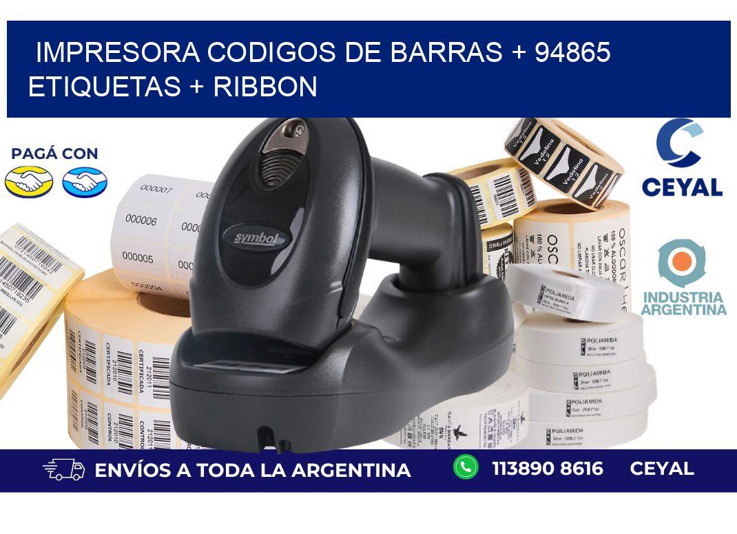 impresora codigos de barras + 94865 etiquetas + ribbon
