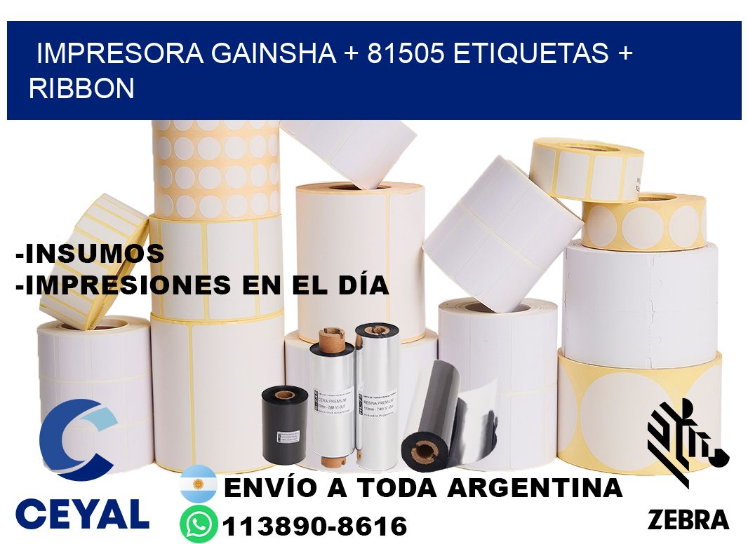 impresora gainsha + 81505 etiquetas + ribbon