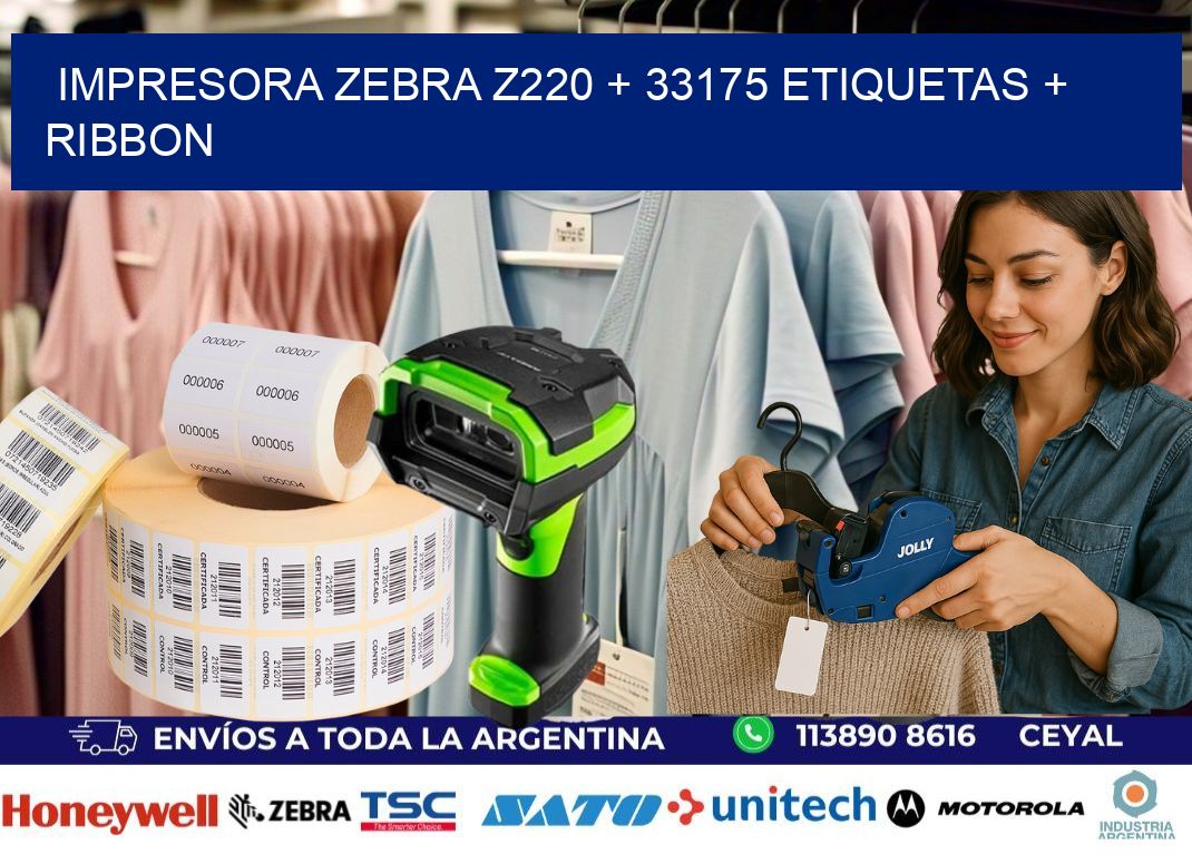 impresora zebra z220 + 33175 etiquetas + ribbon