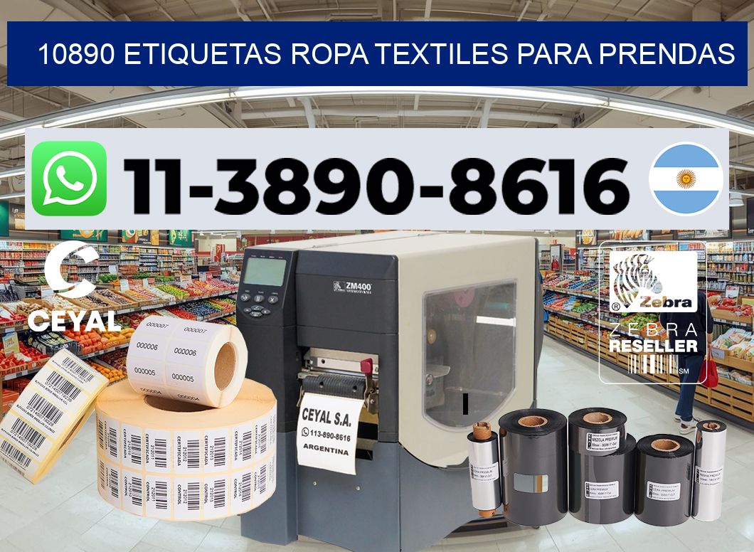 10890 Etiquetas ropa textiles para prendas