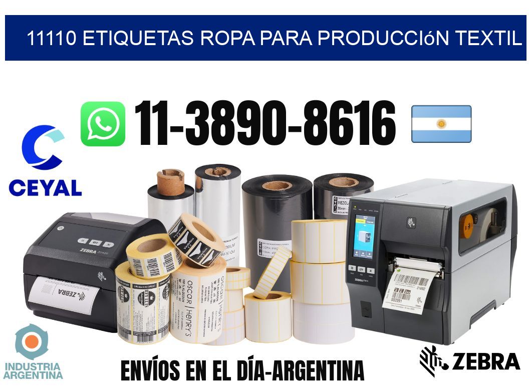 11110 Etiquetas ropa para producción textil