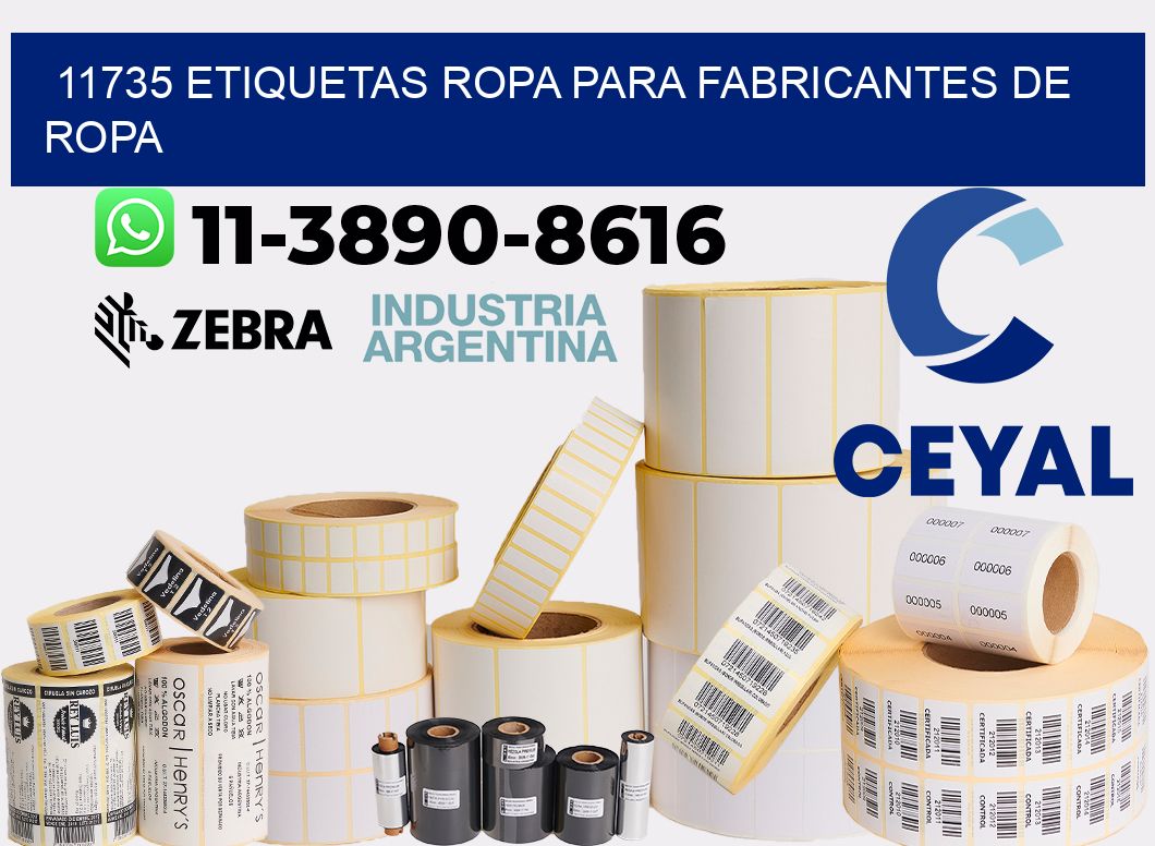 11735 Etiquetas ropa para fabricantes de ropa