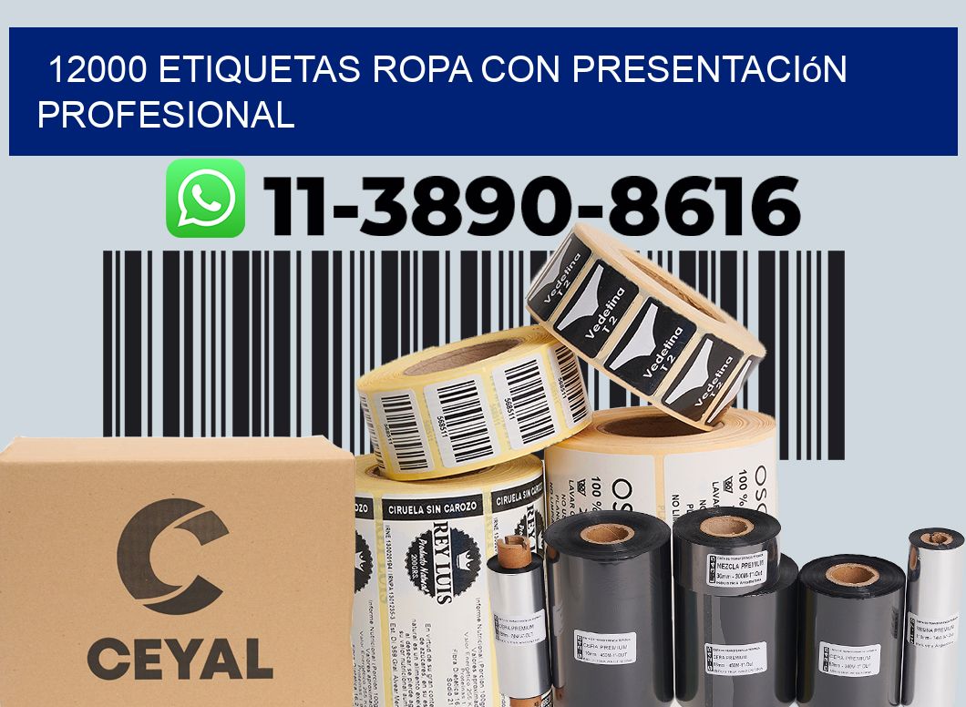 12000 Etiquetas ropa con presentación profesional