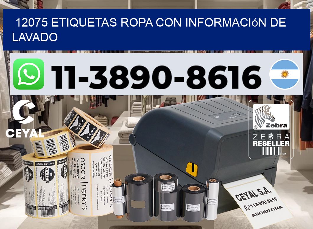 12075 Etiquetas ropa con información de lavado
