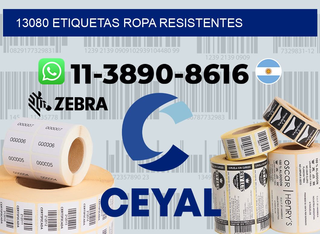 13080 Etiquetas ropa resistentes