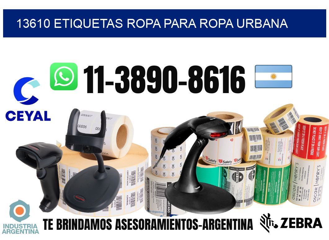 13610 Etiquetas ropa para ropa urbana