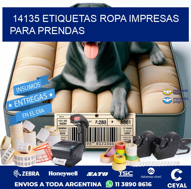 14135 Etiquetas ropa impresas para prendas