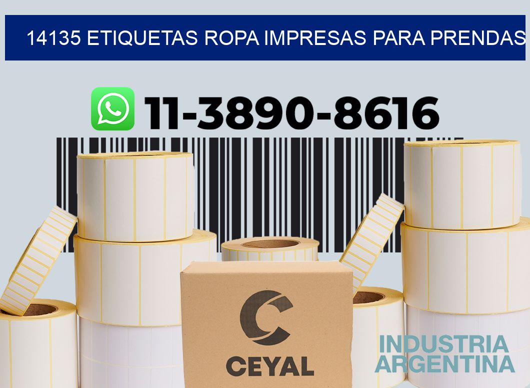 14135 Etiquetas ropa impresas para prendas