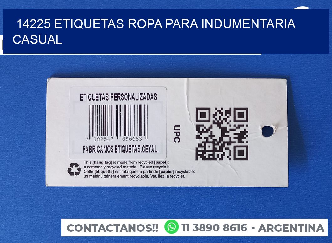 14225 Etiquetas ropa para indumentaria casual