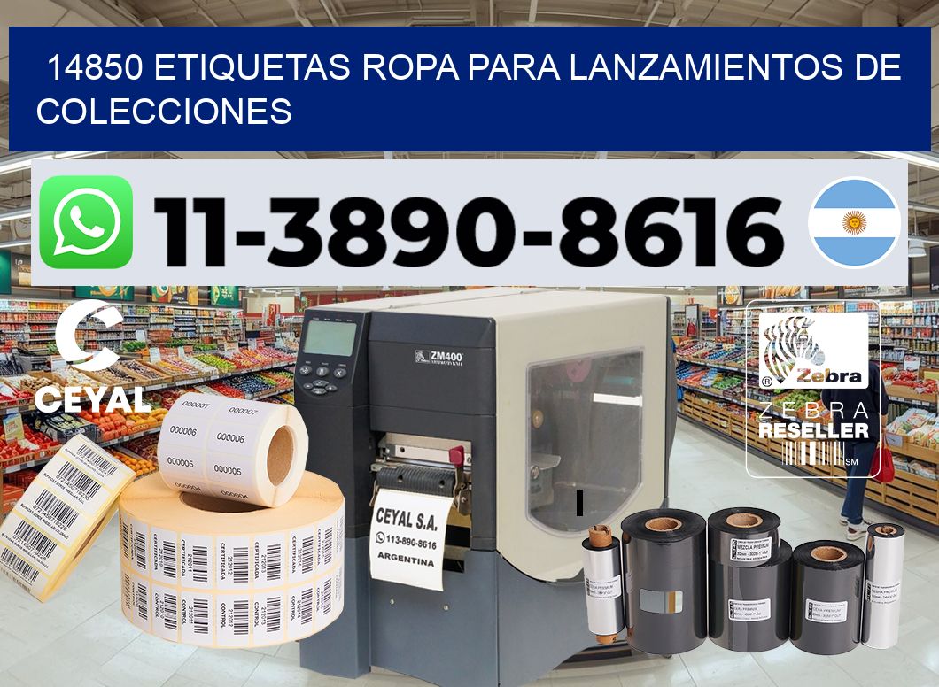 14850 Etiquetas ropa para lanzamientos de colecciones