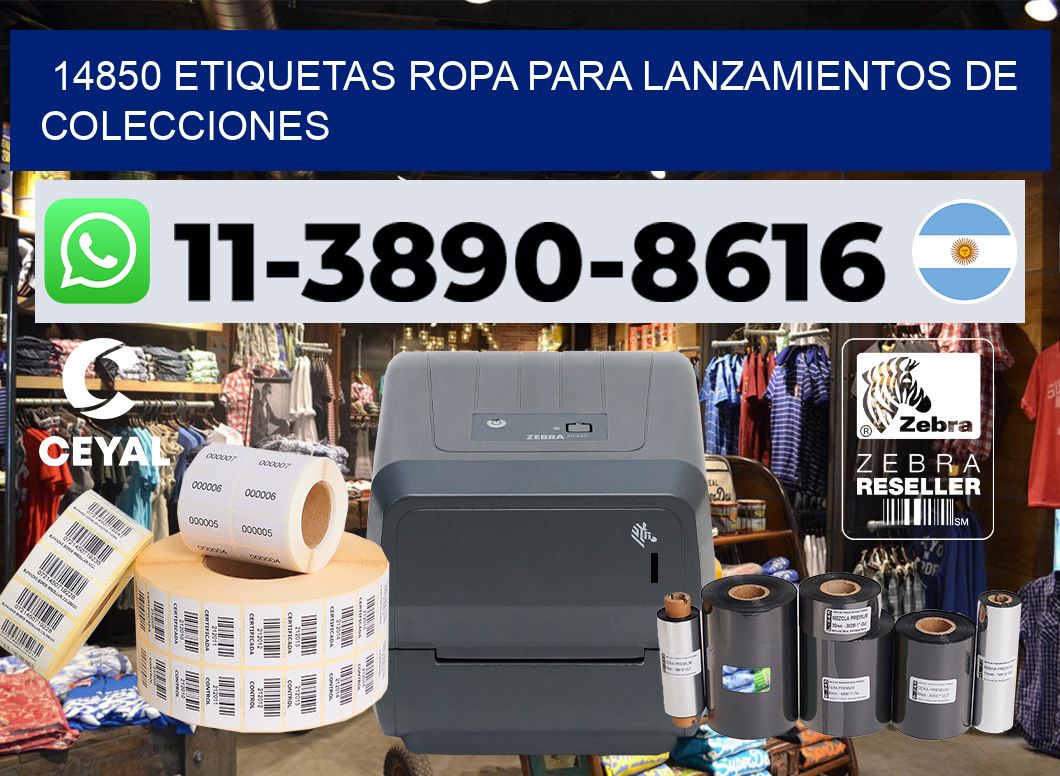 14850 Etiquetas ropa para lanzamientos de colecciones