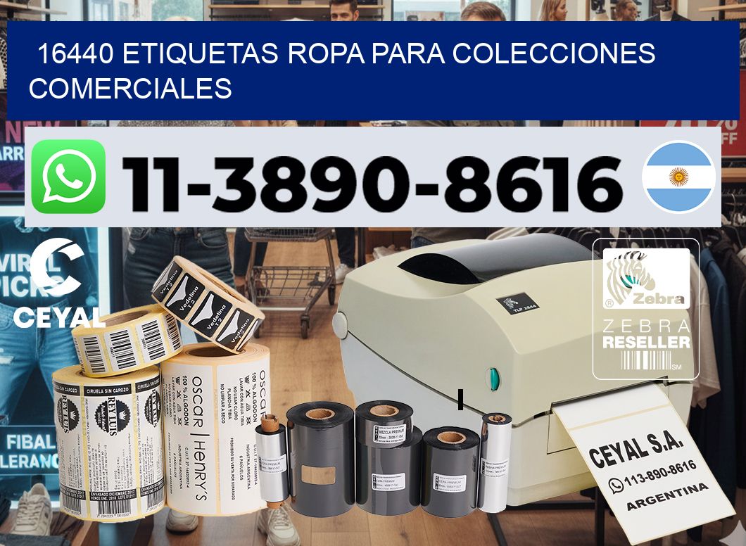 16440 Etiquetas ropa para colecciones comerciales