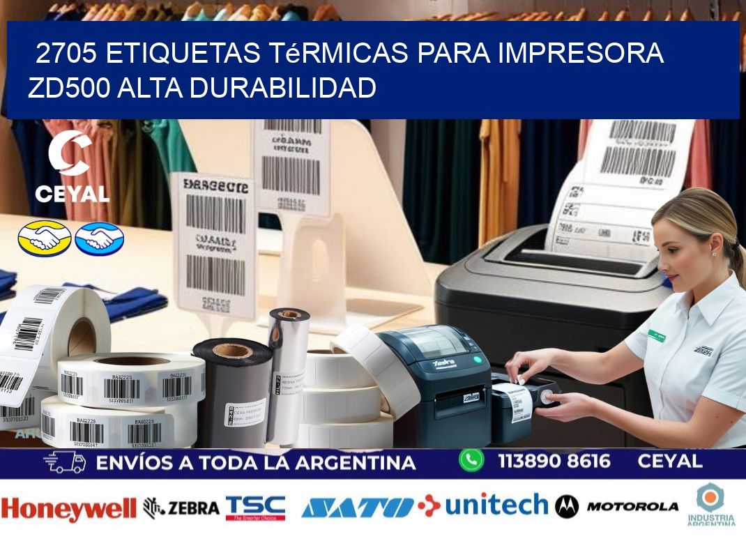 2705 etiquetas térmicas para impresora zd500 alta durabilidad