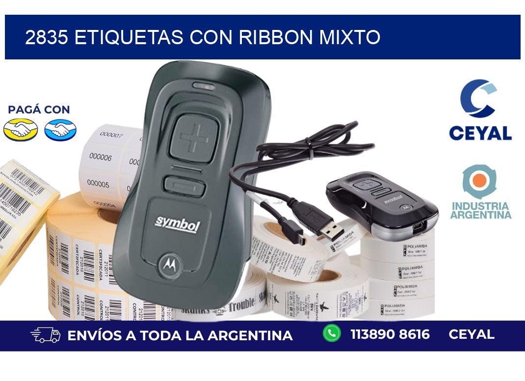 2835 etiquetas con ribbon mixto