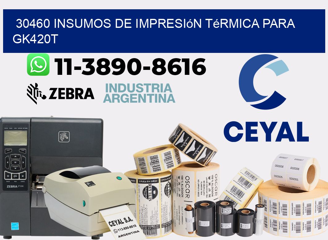 30460 insumos de impresión térmica para gk420t