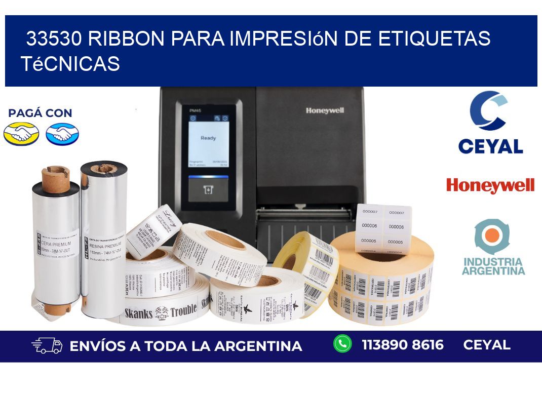 33530 ribbon para impresión de etiquetas técnicas