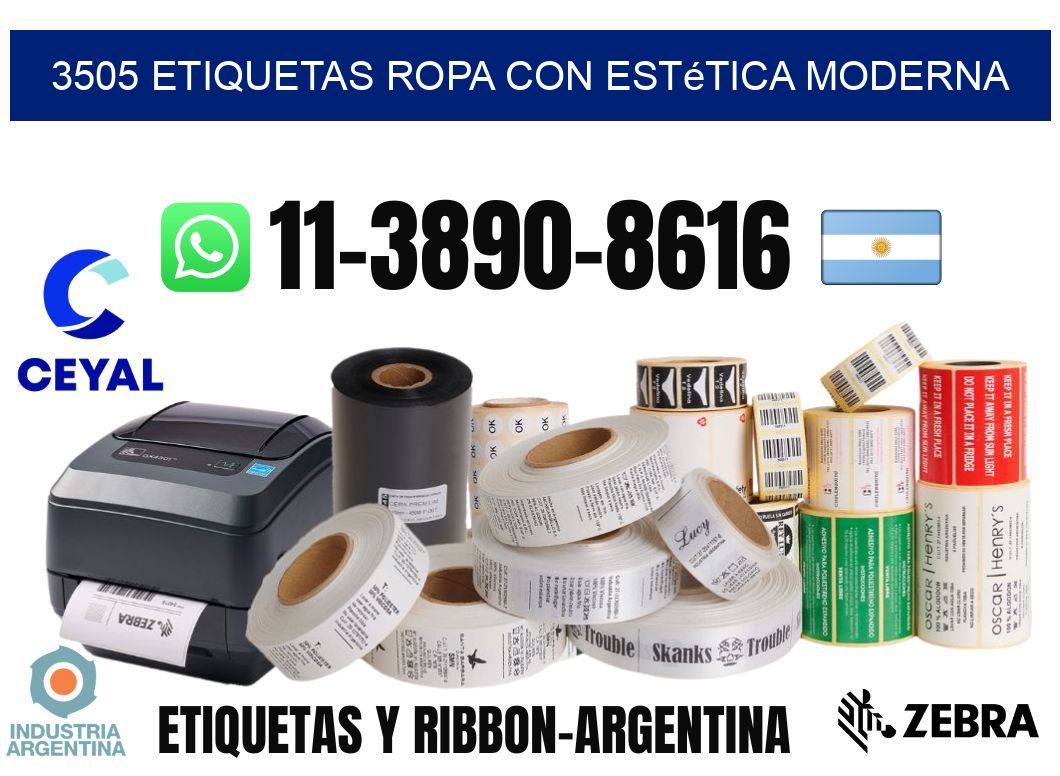 3505 Etiquetas ropa con estética moderna