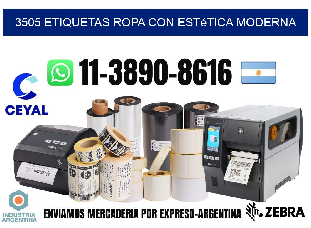 3505 Etiquetas ropa con estética moderna