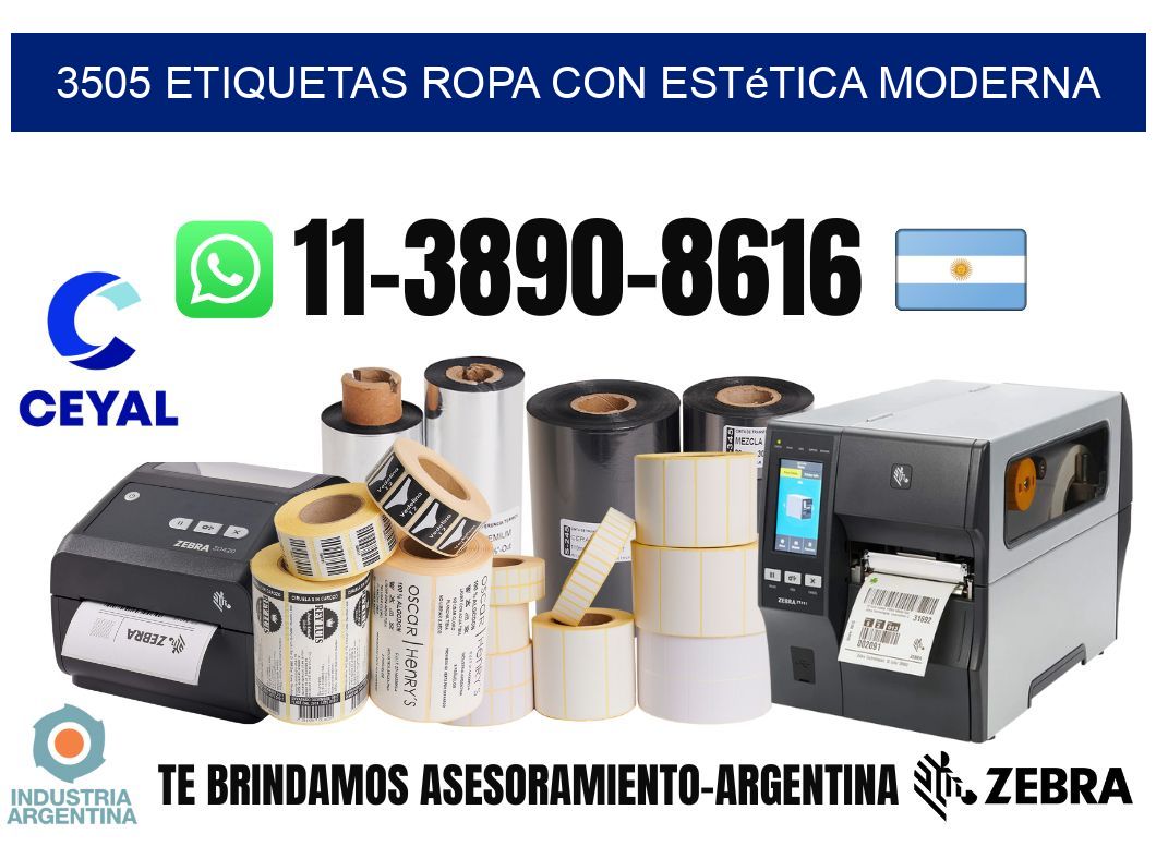 3505 Etiquetas ropa con estética moderna