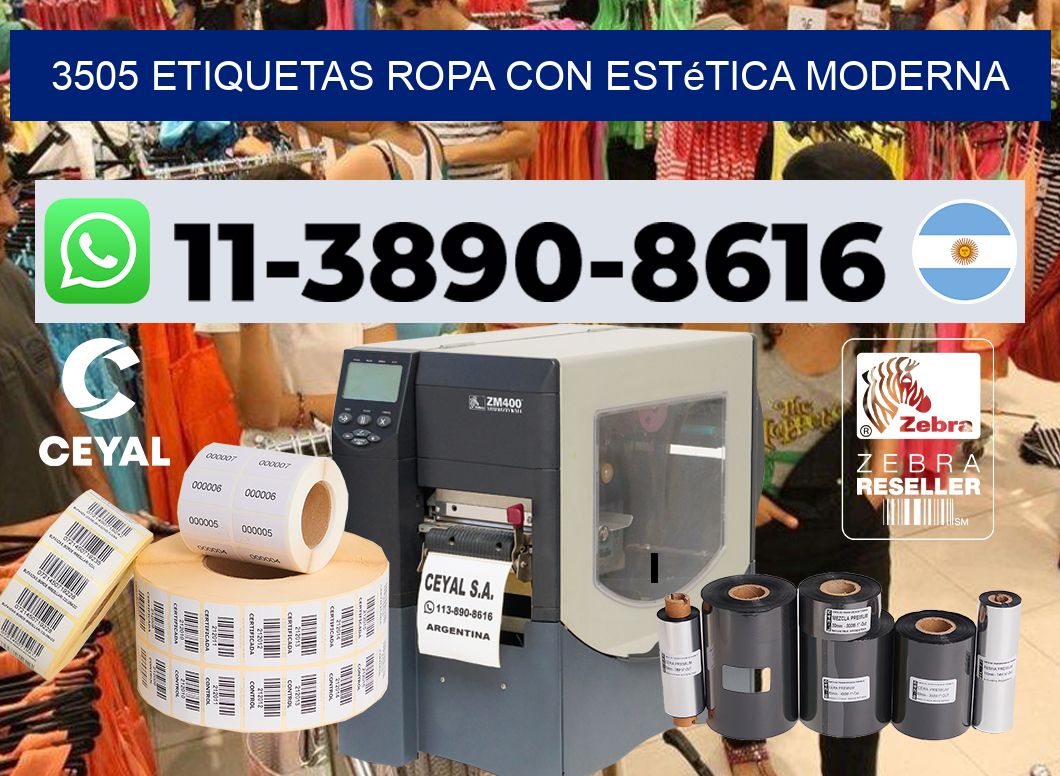 3505 Etiquetas ropa con estética moderna
