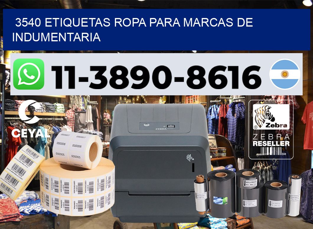 3540 Etiquetas ropa para marcas de indumentaria