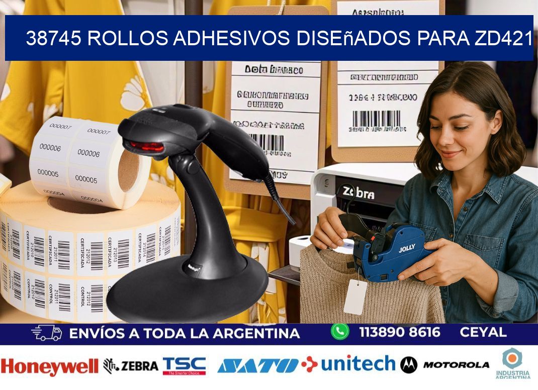 38745 rollos adhesivos diseñados para zd421