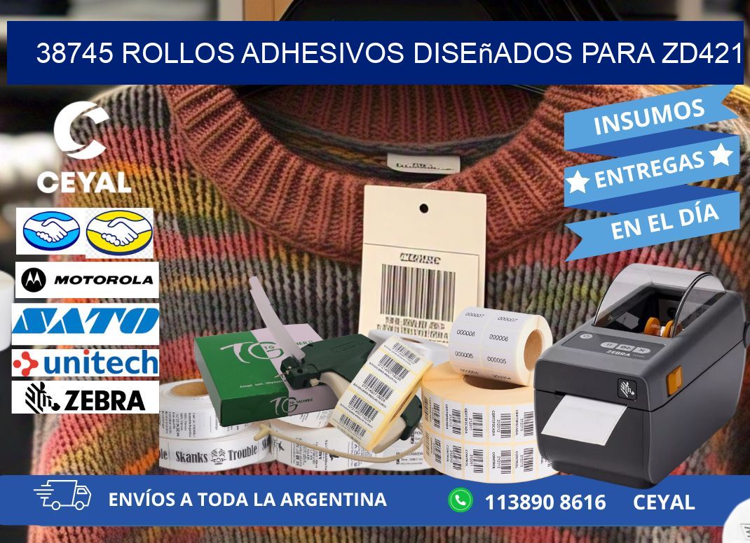 38745 rollos adhesivos diseñados para zd421
