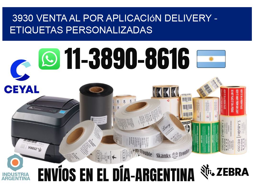 3930 Venta al Por Aplicación delivery - Etiquetas Personalizadas