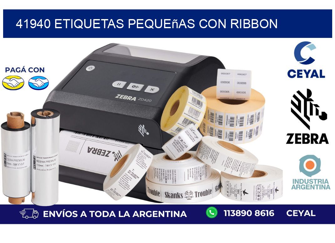 41940 etiquetas pequeñas con ribbon