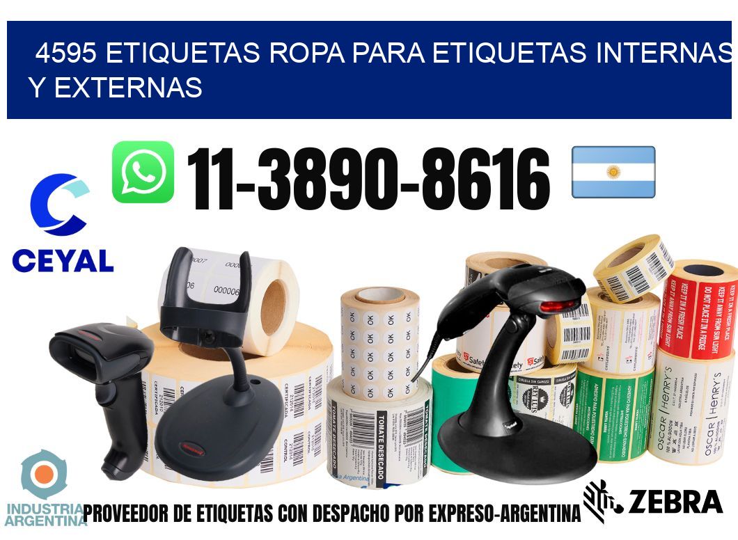 4595 Etiquetas ropa para etiquetas internas y externas