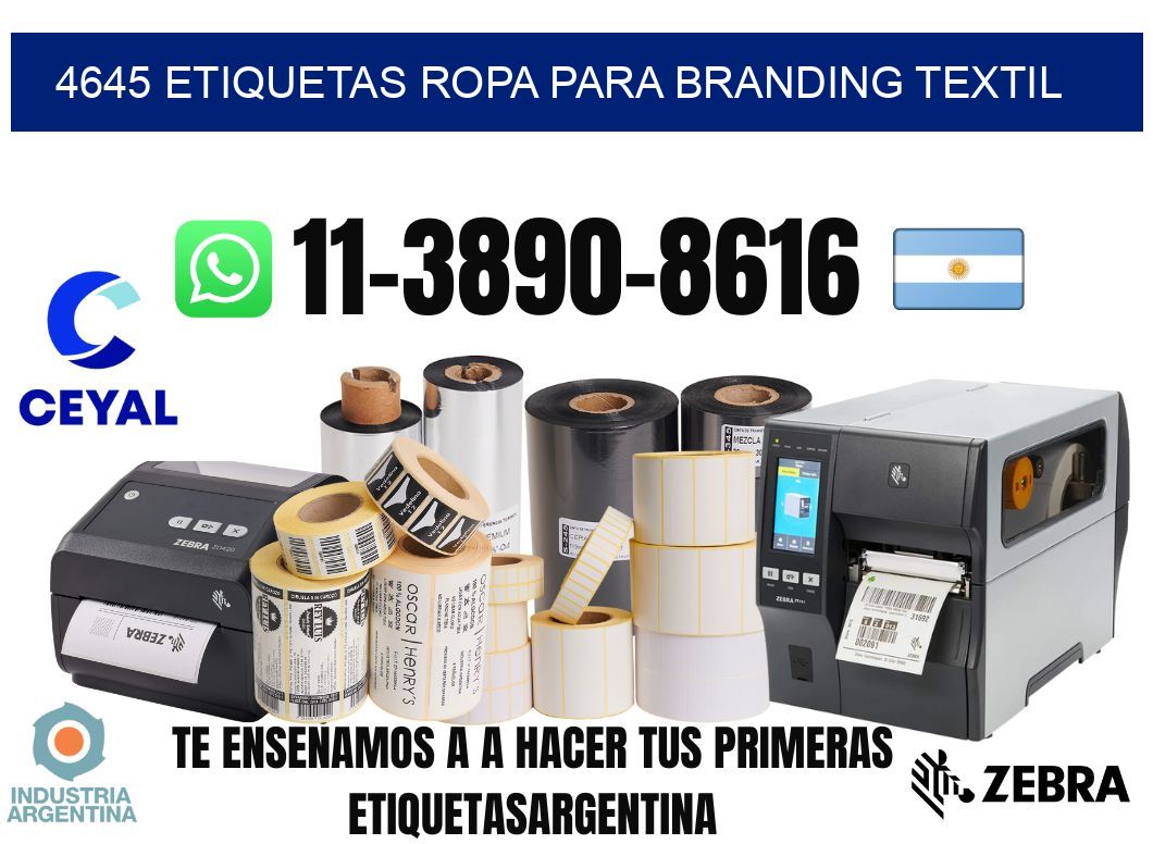 4645 Etiquetas ropa para branding textil