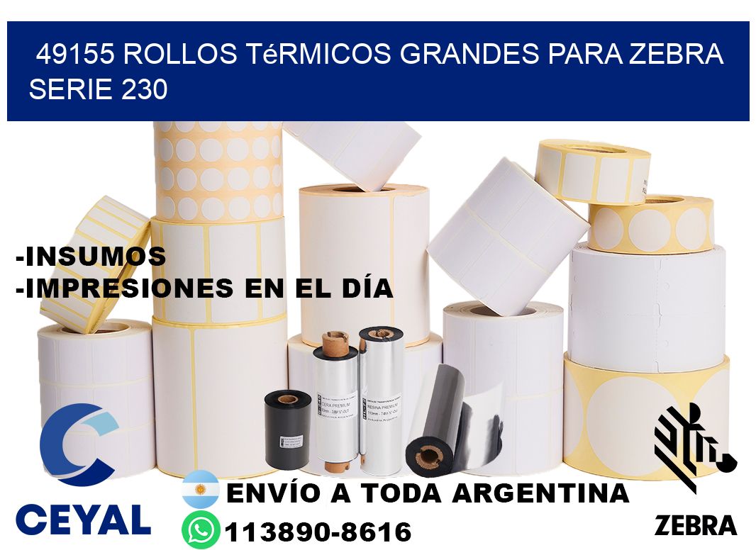 49155 rollos térmicos grandes para zebra serie 230