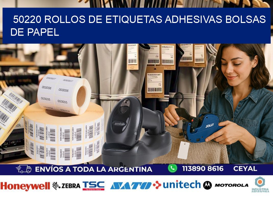 50220 rollos de etiquetas adhesivas bolsas de papel