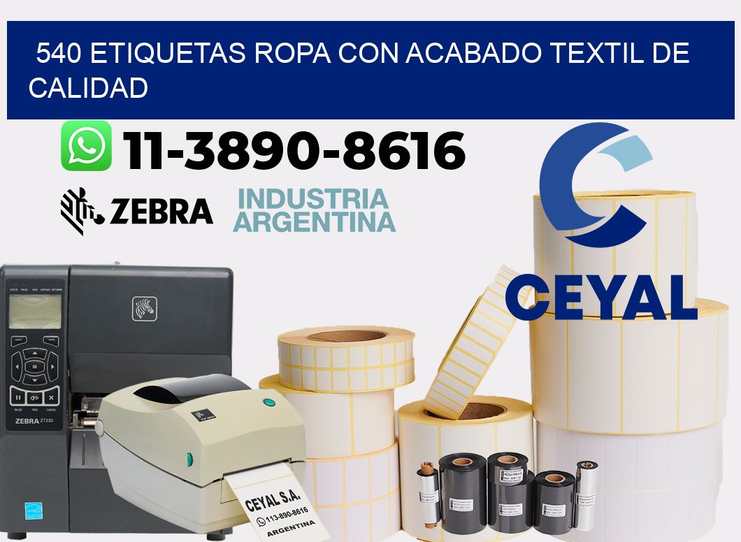 540 Etiquetas ropa con acabado textil de calidad