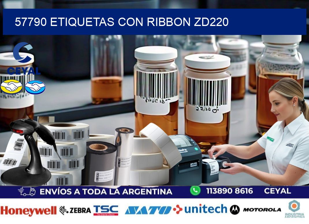 57790 etiquetas con ribbon zd220