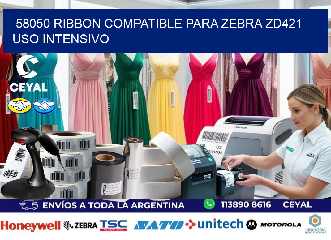 58050 ribbon compatible para zebra zd421 uso intensivo