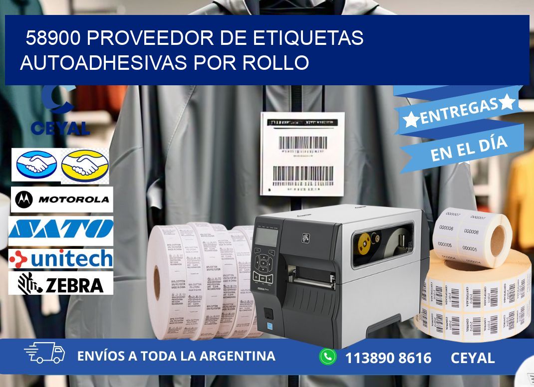58900 proveedor de etiquetas autoadhesivas por rollo