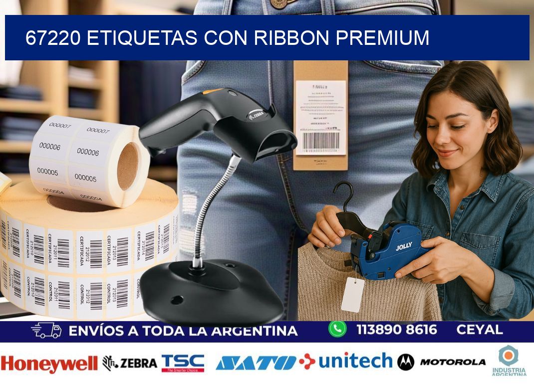 67220 etiquetas con ribbon premium
