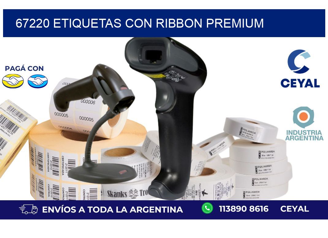 67220 etiquetas con ribbon premium