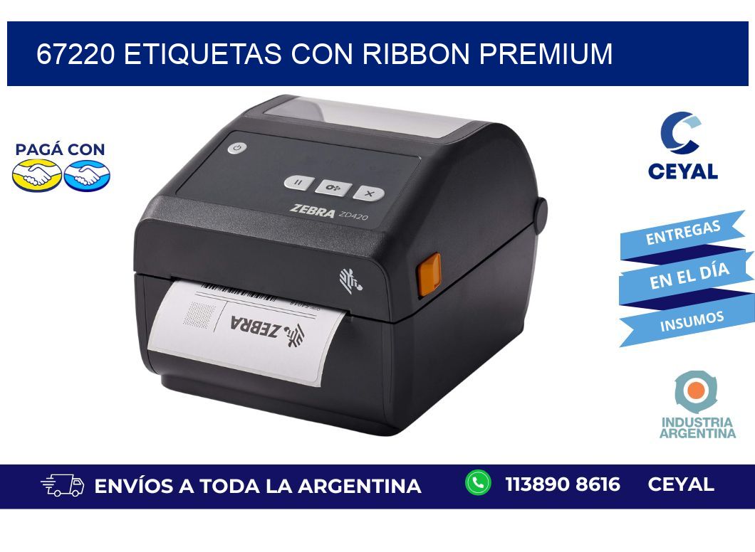 67220 etiquetas con ribbon premium
