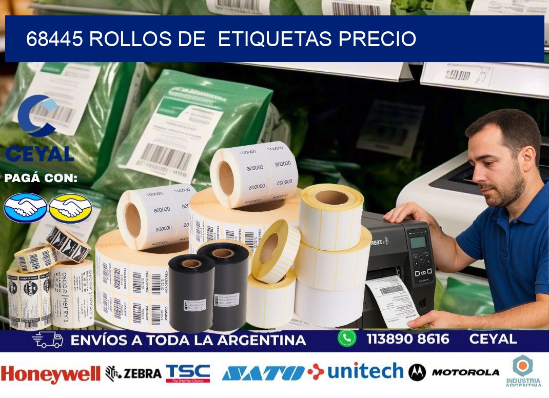 68445 rollos de  etiquetas precio