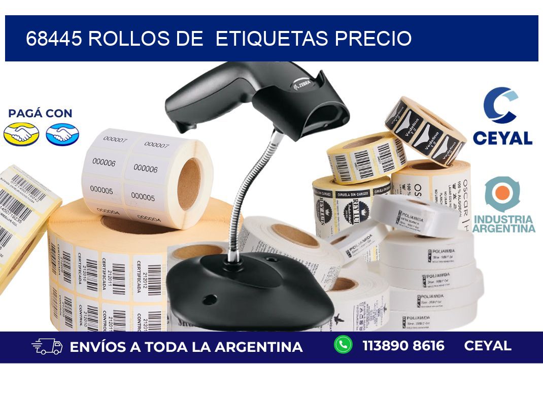 68445 rollos de  etiquetas precio