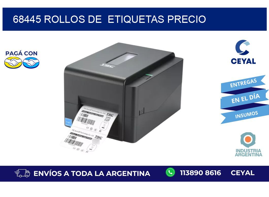 68445 rollos de  etiquetas precio