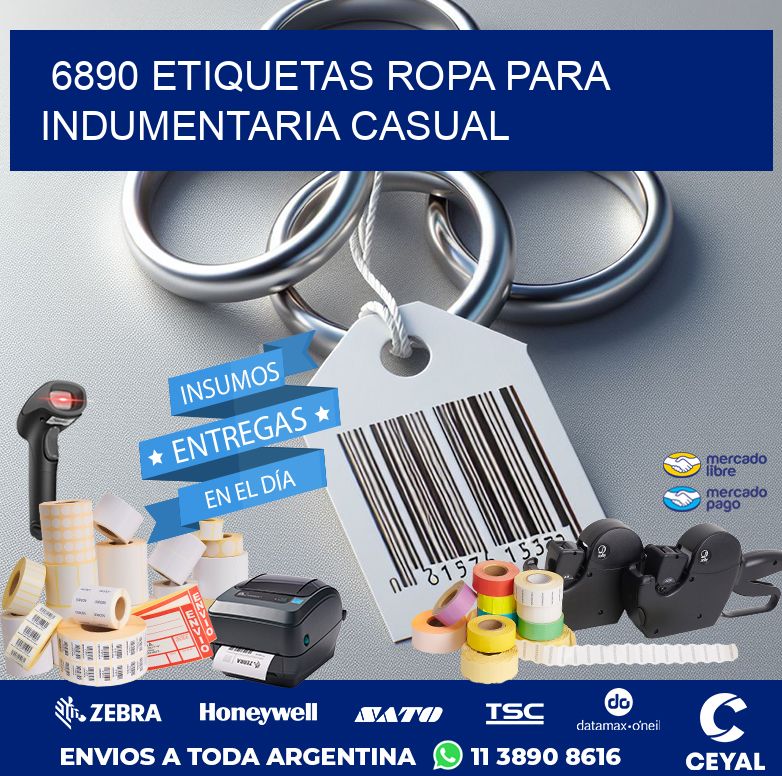 6890 Etiquetas ropa para indumentaria casual