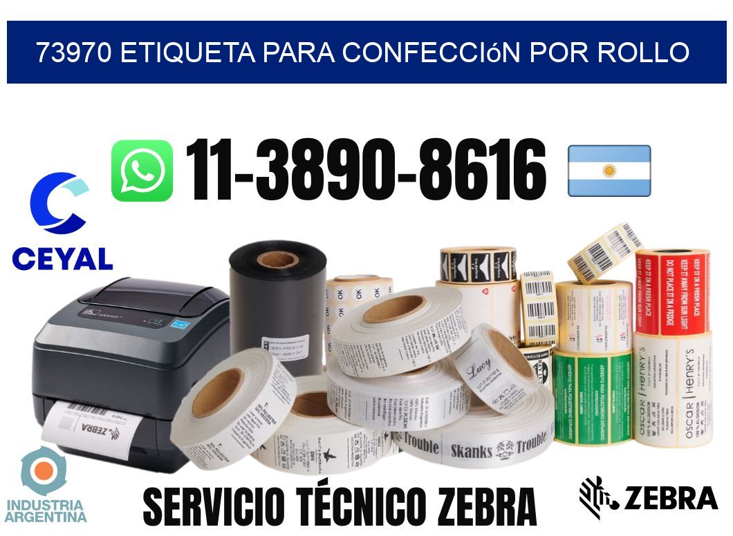 73970 etiqueta para confección por rollo