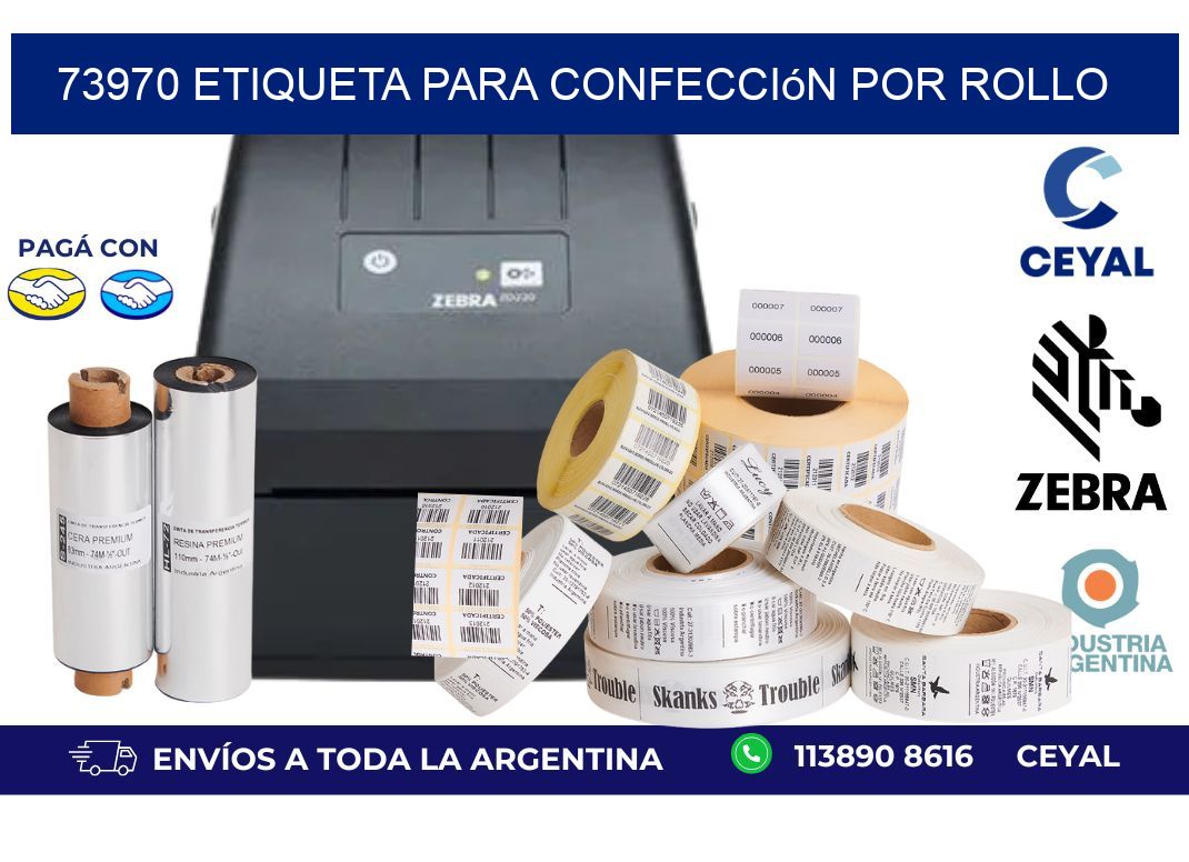 73970 etiqueta para confección por rollo