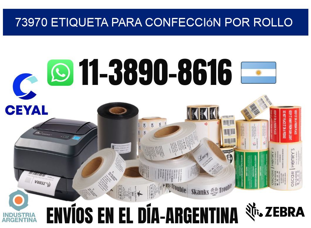 73970 etiqueta para confección por rollo